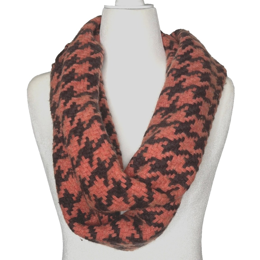 Banana Republic Houndstooth Scarf Wrap Lambswool Angora Tassels Fall Halloween
